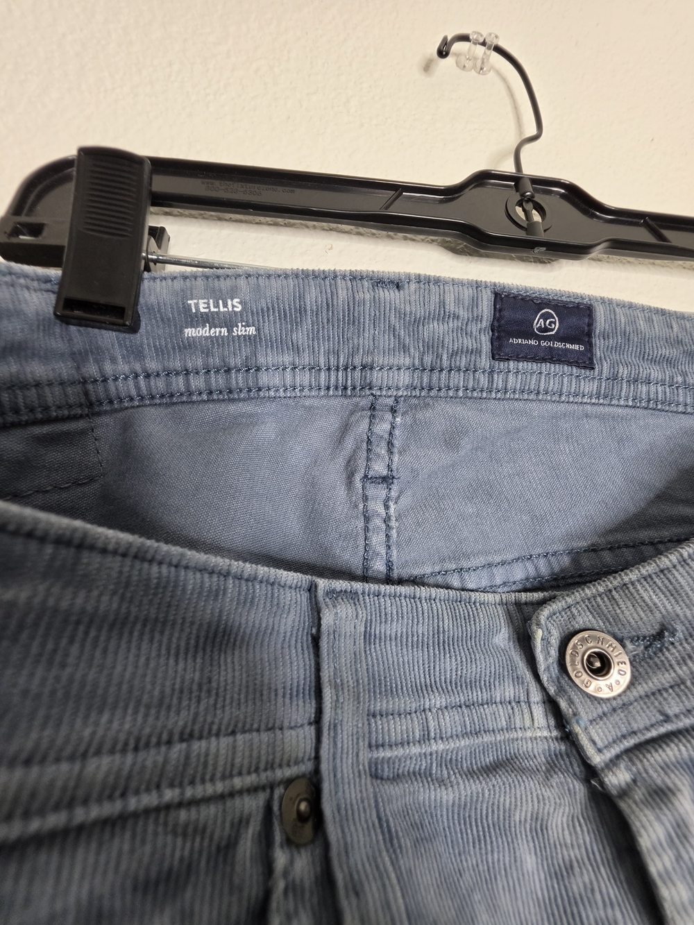 AG Adriano Goldschmied Tellis Modern Slim Light Wash Blue Corduroy Jeans Sz 30 - Picture 3 of 13
